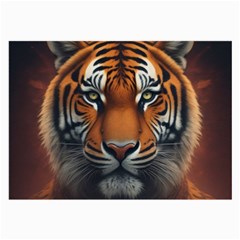 Tiger Animal Feline Predator Portrait Carnivorous Large Glasses Cloth by Uceng