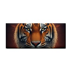 Tiger Animal Feline Predator Portrait Carnivorous Hand Towel by Uceng