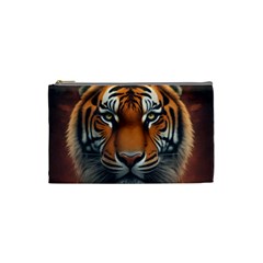 Tiger Animal Feline Predator Portrait Carnivorous Cosmetic Bag (small)