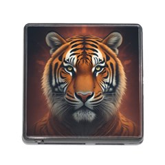 Tiger Animal Feline Predator Portrait Carnivorous Memory Card Reader (square 5 Slot) by Uceng