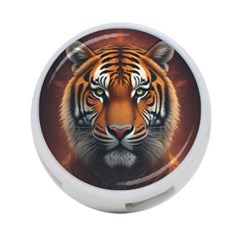 Tiger Animal Feline Predator Portrait Carnivorous 4-port Usb Hub (two Sides) by Uceng