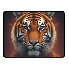 Tiger Animal Feline Predator Portrait Carnivorous Two Sides Fleece Blanket (small) by Uceng