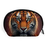 Tiger Animal Feline Predator Portrait Carnivorous Accessory Pouch (Large) Front