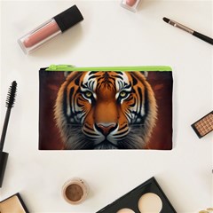 Tiger Animal Feline Predator Portrait Carnivorous Cosmetic Bag (xs) by Uceng