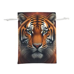 Tiger Animal Feline Predator Portrait Carnivorous Lightweight Drawstring Pouch (m) by Uceng