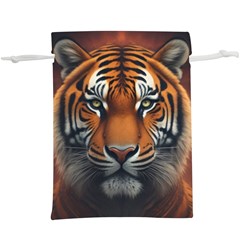 Tiger Animal Feline Predator Portrait Carnivorous Lightweight Drawstring Pouch (xl) by Uceng