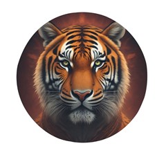 Tiger Animal Feline Predator Portrait Carnivorous Mini Round Pill Box (pack Of 5) by Uceng