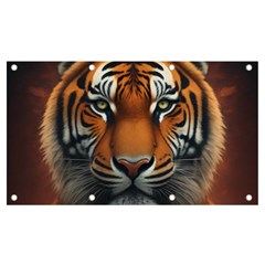 Tiger Animal Feline Predator Portrait Carnivorous Banner And Sign 7  X 4  by Uceng