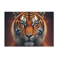 Tiger Animal Feline Predator Portrait Carnivorous Crystal Sticker (a4) by Uceng