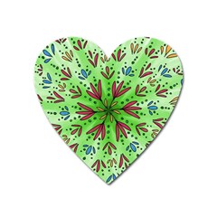 Flower Mandala Art Drawing Spring Background Heart Magnet by Uceng