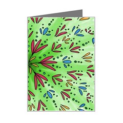 Flower Mandala Art Drawing Spring Background Mini Greeting Card by Uceng