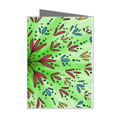 Flower Mandala Art Drawing Spring Background Mini Greeting Cards (pkg Of 8) by Uceng