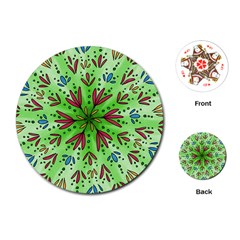 Flower Mandala Art Drawing Spring Background Playing Cards Single Design (round)