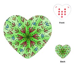 Flower Mandala Art Drawing Spring Background Playing Cards Single Design (heart)