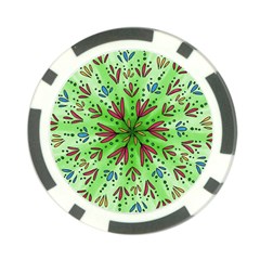 Flower Mandala Art Drawing Spring Background Poker Chip Card Guard (10 Pack) by Uceng