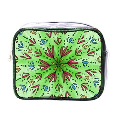 Flower Mandala Art Drawing Spring Background Mini Toiletries Bag (one Side) by Uceng