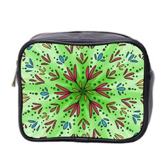 Flower Mandala Art Drawing Spring Background Mini Toiletries Bag (two Sides) by Uceng