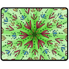 Flower Mandala Art Drawing Spring Background Fleece Blanket (medium) by Uceng