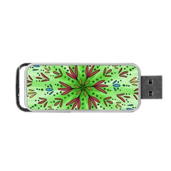 Flower Mandala Art Drawing Spring Background Portable Usb Flash (two Sides) by Uceng