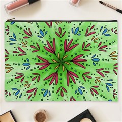 Flower Mandala Art Drawing Spring Background Cosmetic Bag (xxxl) by Uceng