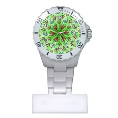 Flower Mandala Art Drawing Spring Background Plastic Nurses Watch by Uceng