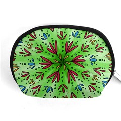 Flower Mandala Art Drawing Spring Background Accessory Pouch (medium) by Uceng