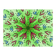 Flower Mandala Art Drawing Spring Background Two Sides Premium Plush Fleece Blanket (mini) by Uceng