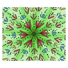 Flower Mandala Art Drawing Spring Background Two Sides Premium Plush Fleece Blanket (small) by Uceng