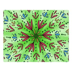 Flower Mandala Art Drawing Spring Background Two Sides Premium Plush Fleece Blanket (large) by Uceng