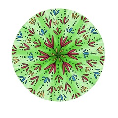 Flower Mandala Art Drawing Spring Background Mini Round Pill Box by Uceng