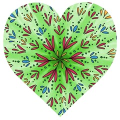 Flower Mandala Art Drawing Spring Background Wooden Puzzle Heart by Uceng