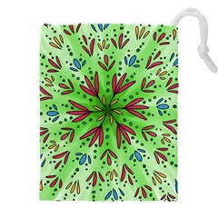 Flower Mandala Art Drawing Spring Background Drawstring Pouch (4xl) by Uceng