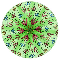 Flower Mandala Art Drawing Spring Background Round Trivet by Uceng