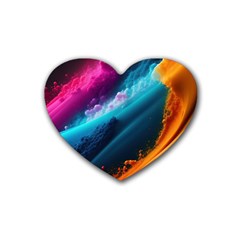 Abstract Art Artwork Rubber Coaster (Heart)