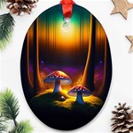 Ai Generated Mushrooms Wallpaper Ornament (Oval) Front