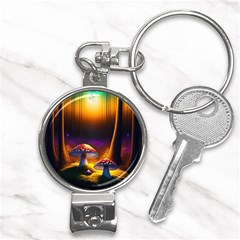 Ai Generated Mushrooms Wallpaper Nail Clippers Key Chain by Uceng