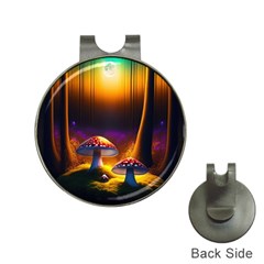 Ai Generated Mushrooms Wallpaper Hat Clips With Golf Markers by Uceng