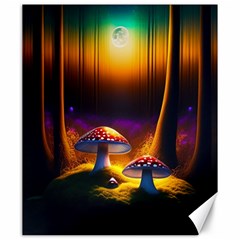 Ai Generated Mushrooms Wallpaper Canvas 20  X 24  by Uceng