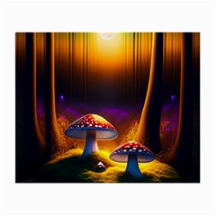 Ai Generated Mushrooms Wallpaper Small Glasses Cloth (2 Sides) by Uceng