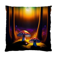 Ai Generated Mushrooms Wallpaper Standard Cushion Case (two Sides) by Uceng