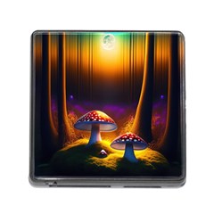 Ai Generated Mushrooms Wallpaper Memory Card Reader (square 5 Slot) by Uceng