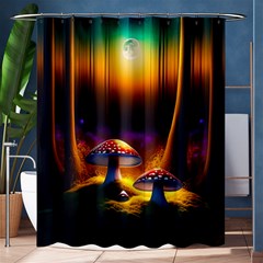 Ai Generated Mushrooms Wallpaper Shower Curtain 60  X 72  (medium)  by Uceng