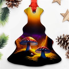 Ai Generated Mushrooms Wallpaper Ornament (christmas Tree) 