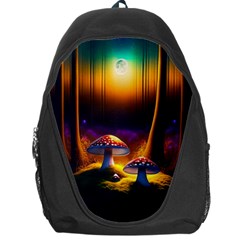 Ai Generated Mushrooms Wallpaper Backpack Bag by Uceng