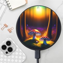 Ai Generated Mushrooms Wallpaper Wireless Fast Charger(black)