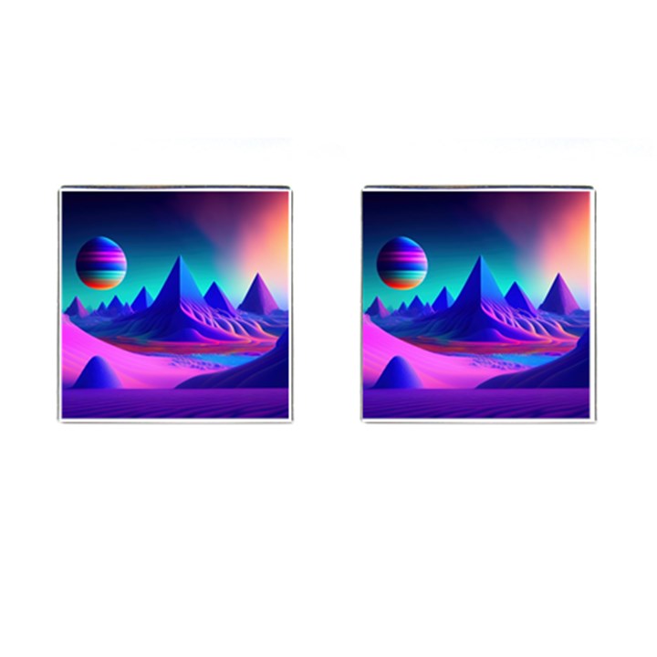 Fantasy Universe Art Wallpaper Artwork Cufflinks (Square)