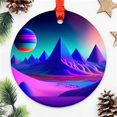 Fantasy Universe Art Wallpaper Artwork Round Ornament (two Sides)