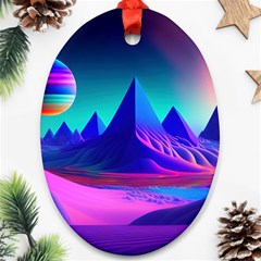 Fantasy Universe Art Wallpaper Artwork Oval Ornament (two Sides)