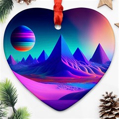 Fantasy Universe Art Wallpaper Artwork Heart Ornament (two Sides)