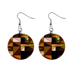 Abstract Experimental Geometric Shape Pattern Mini Button Earrings by Uceng